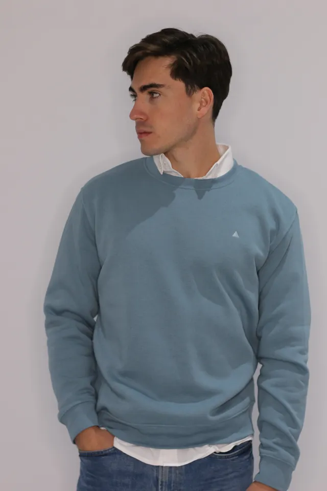 SUDADERA BÁSICA AZUL CELESTE TRIÁNGULO