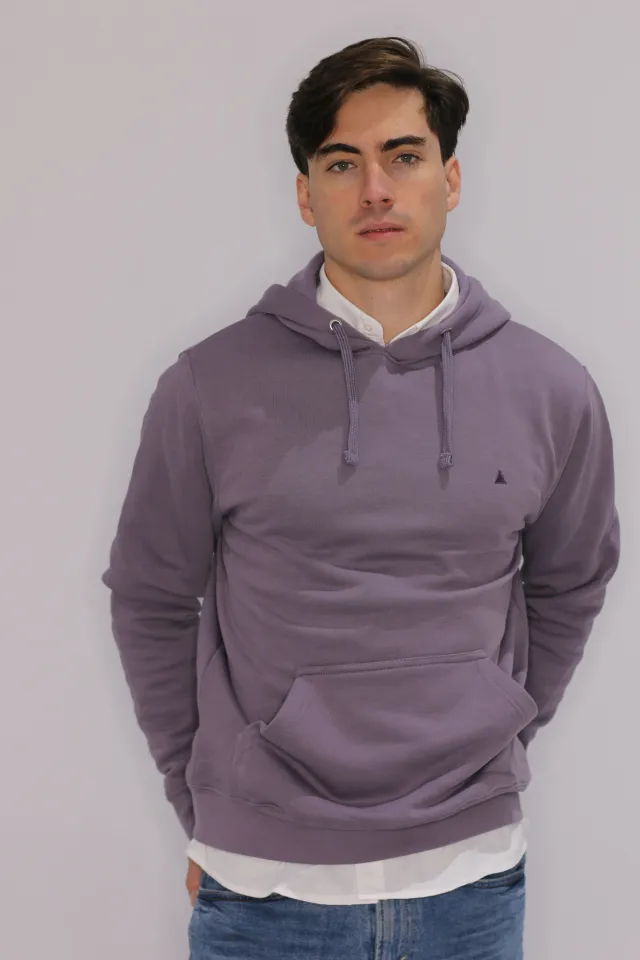 SUDADERA CON CAPUCHA MORADA TRIÁNGULO