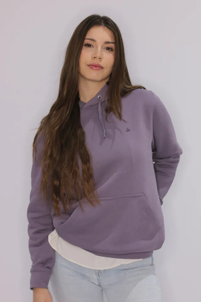 SUDADERA CON CAPUCHA MORADA TRIÁNGULO