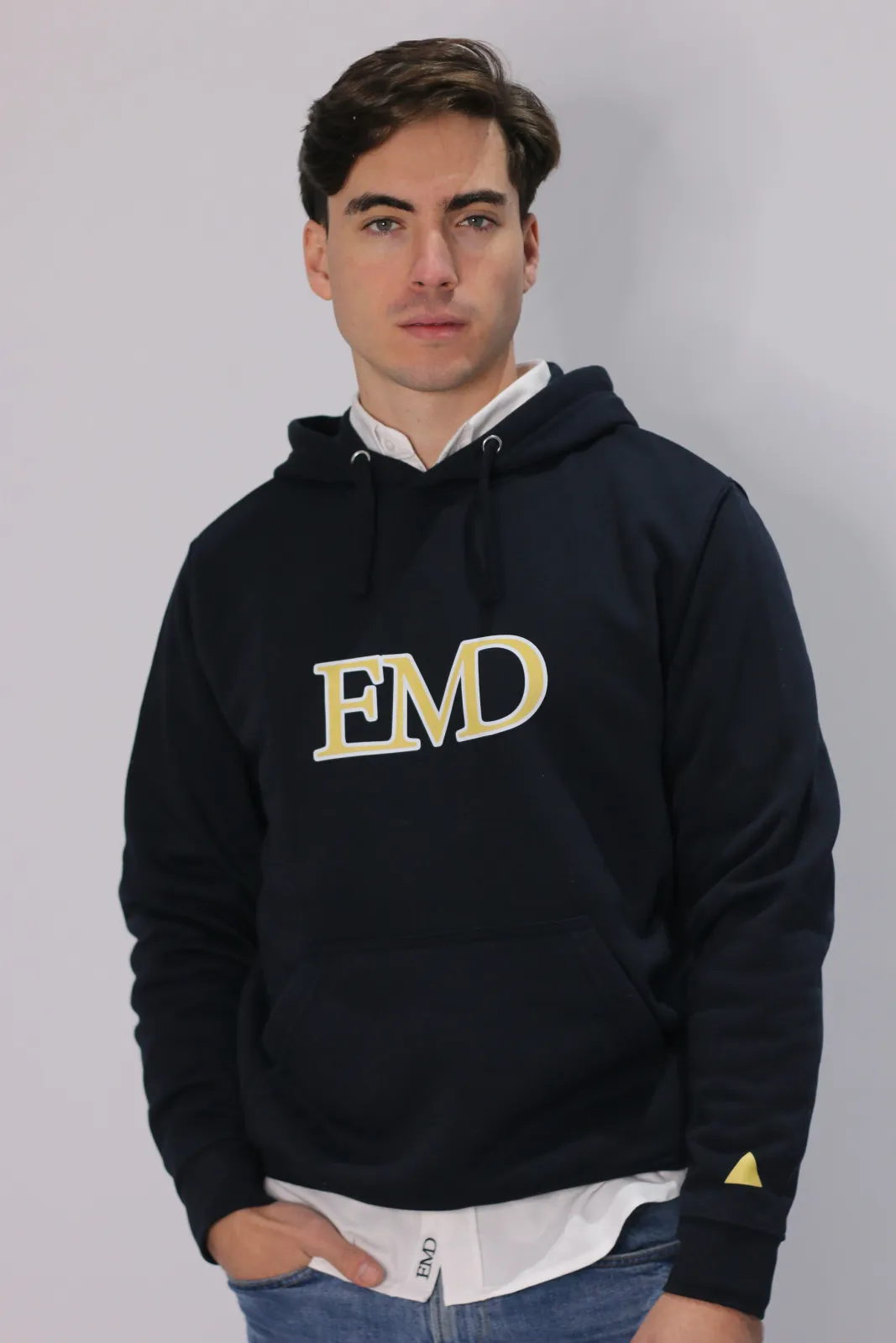 SUDADERA EMD CON CAPUCHA AZUL MARINO