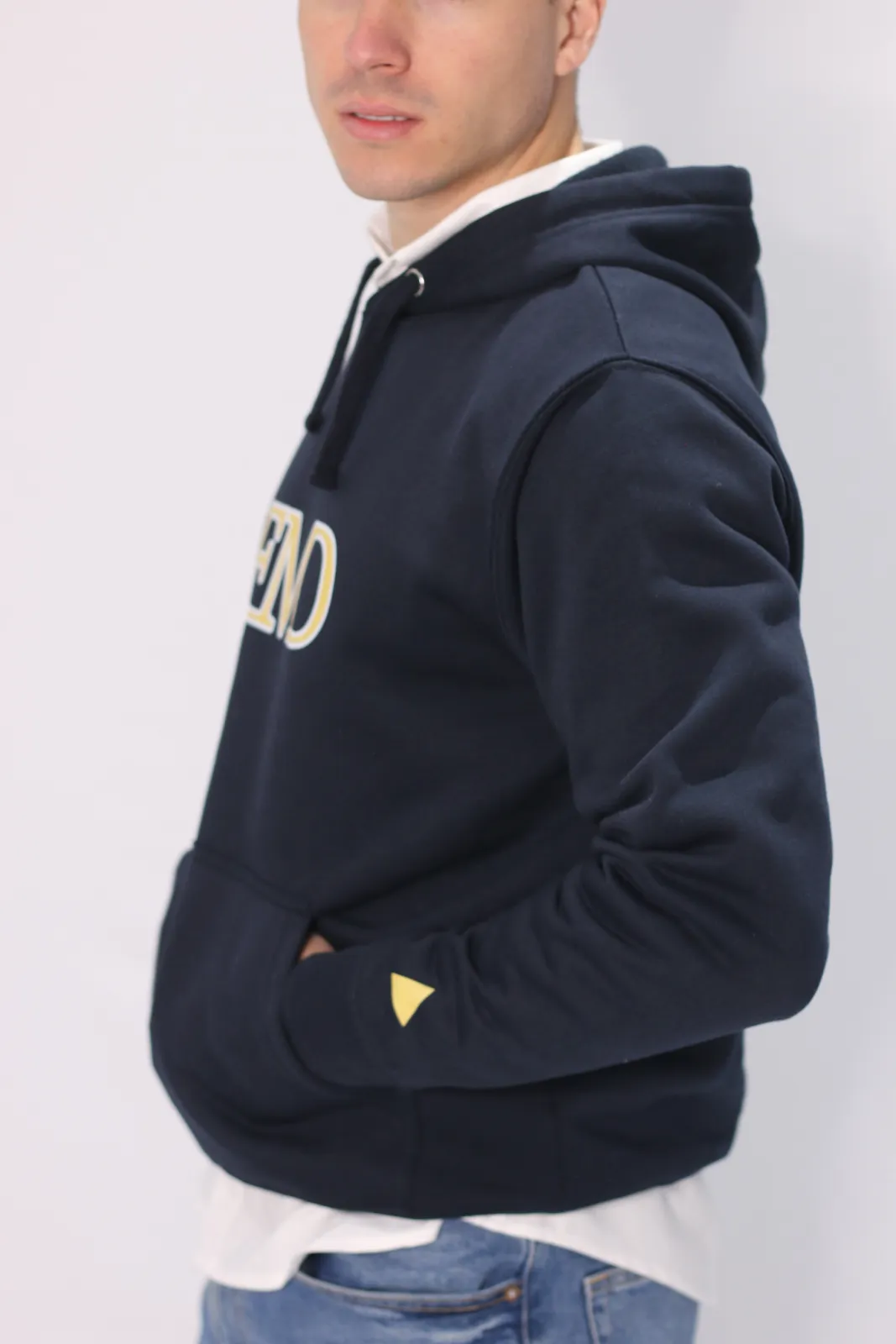 SUDADERA EMD CON CAPUCHA AZUL MARINO - Imagen 4
