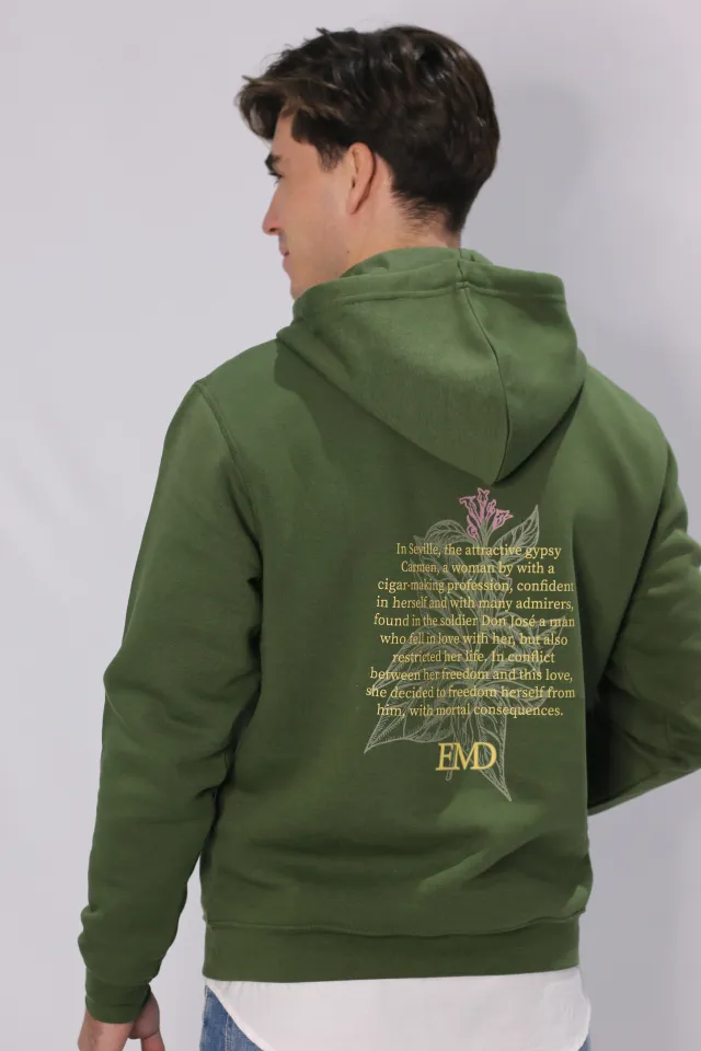 SUDADERA CARMEN CON CAPUCHA VERDE CAQUI