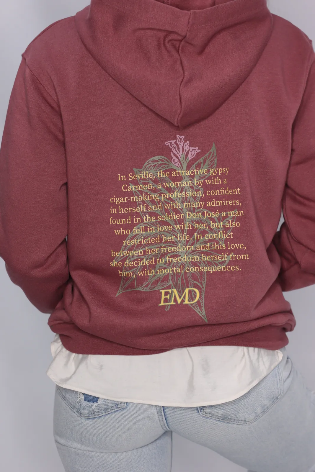 SUDADERA CARMEN CON CAPUCHA BURDEOS - Imagen 4