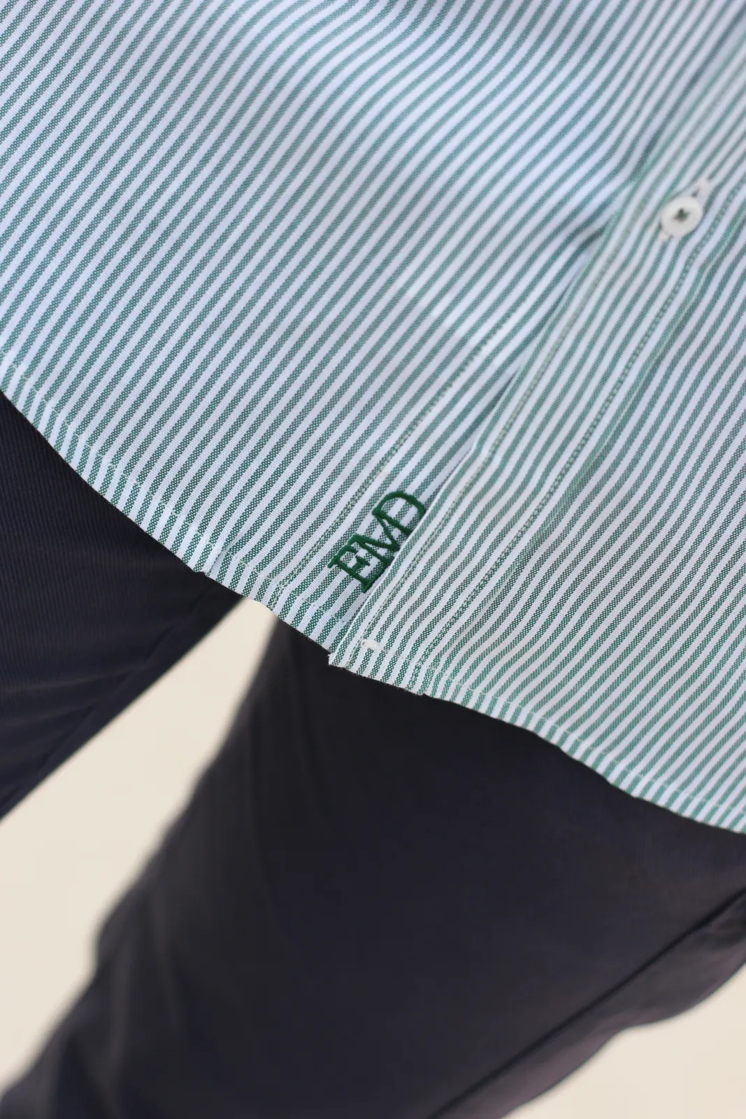 CAMISA RAYAS VERDE BOTELLA - Imagen 3