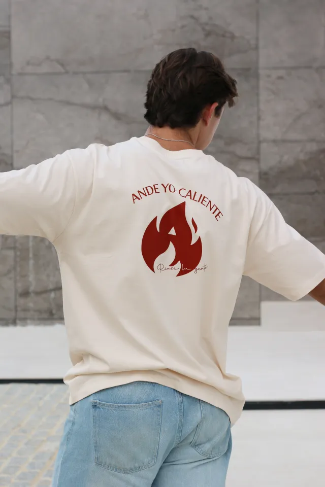 CAMISETA OVERSIZE BEIGE LLAMA