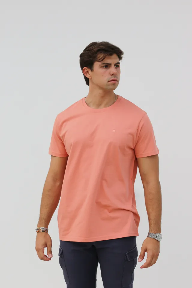 CAMISETA BÁSICA SALMÓN TRIÁNGULO