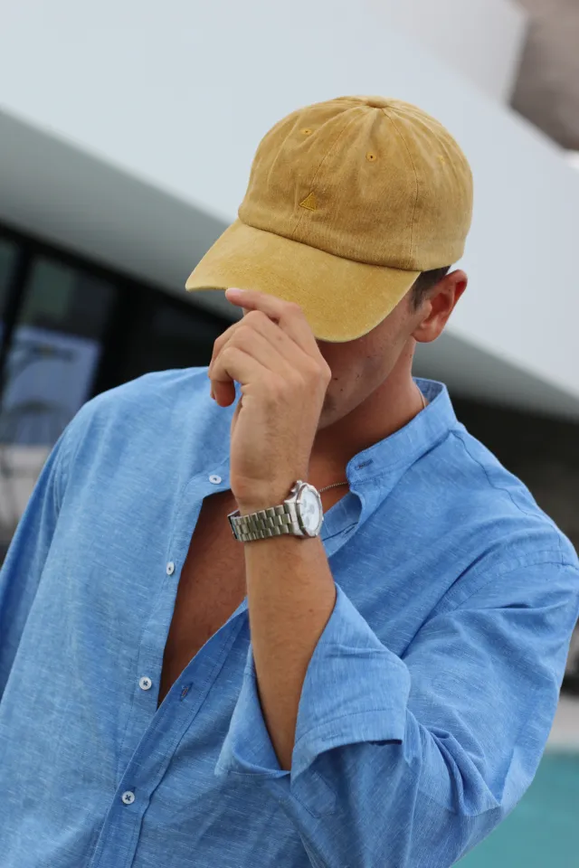 GORRA ENVEJECIDA AMARILLA TRIÁNGULO