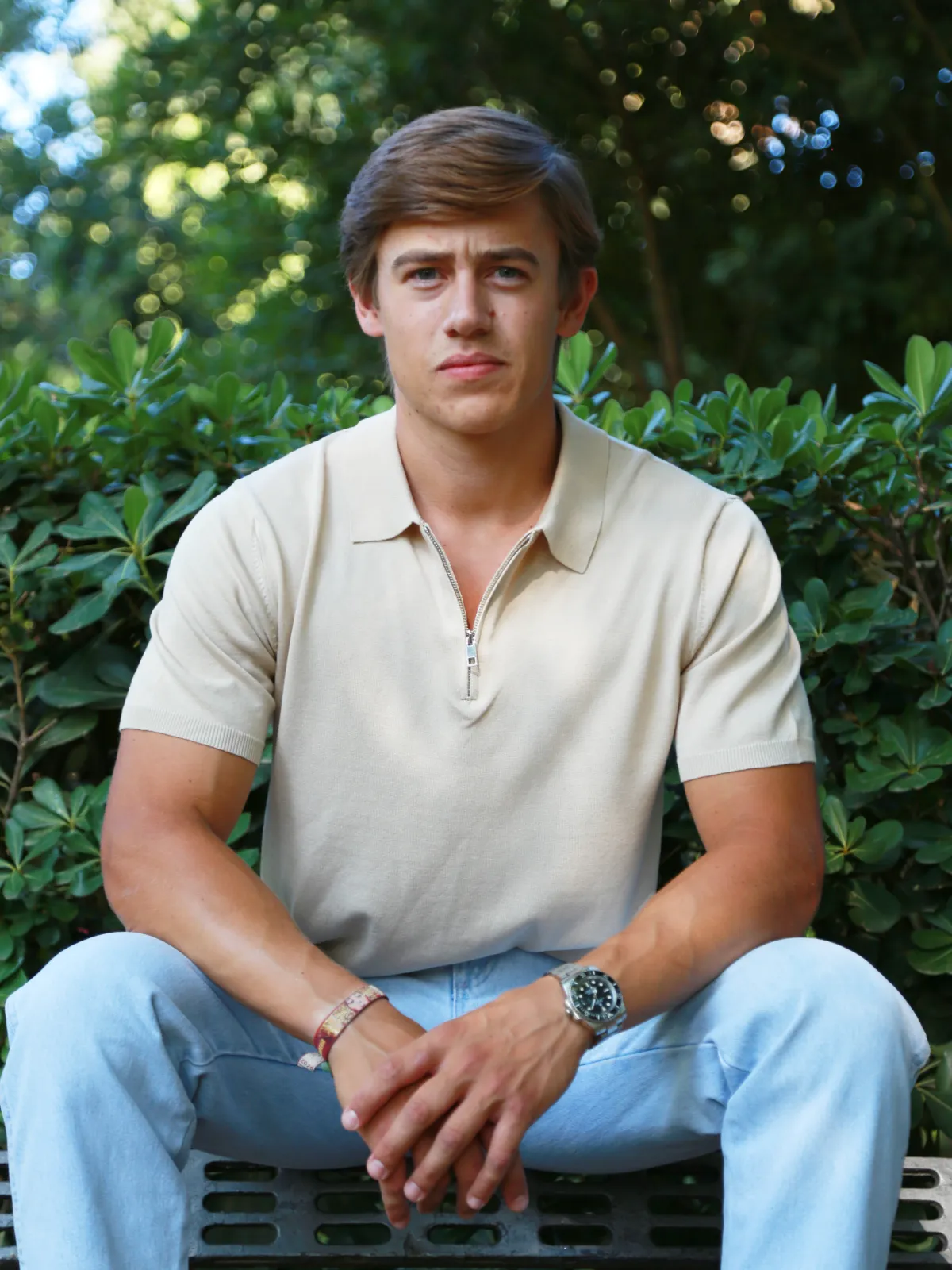 POLO ZIP BEIGE - Imagen 2