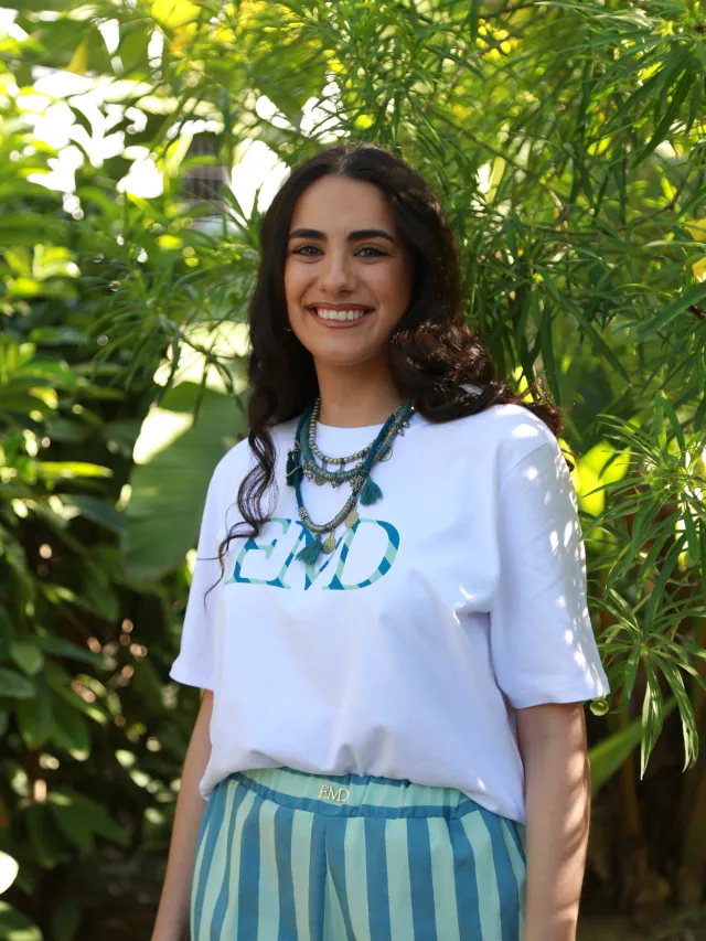 CAMISETA EMD RAYAS CELESTE